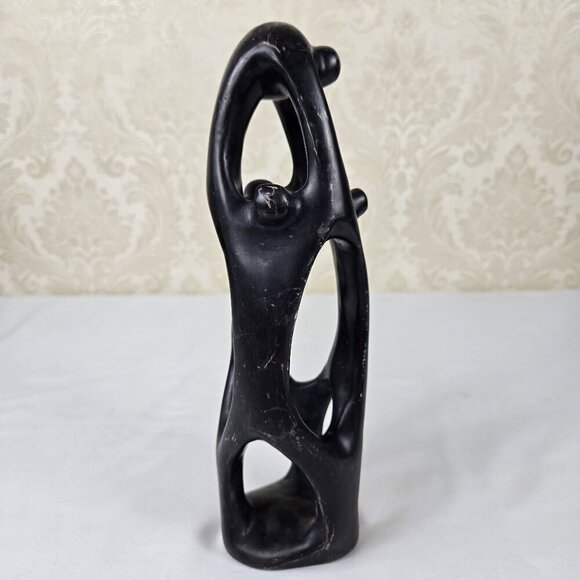 Ri-Ri-Ku Family Tree Black Soapstone Sculpture Handmade in Kenya - Picture 4 of 7